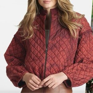 COPY - Sachin and Babi Quilted Red Jacket. It is a bit darker in person.